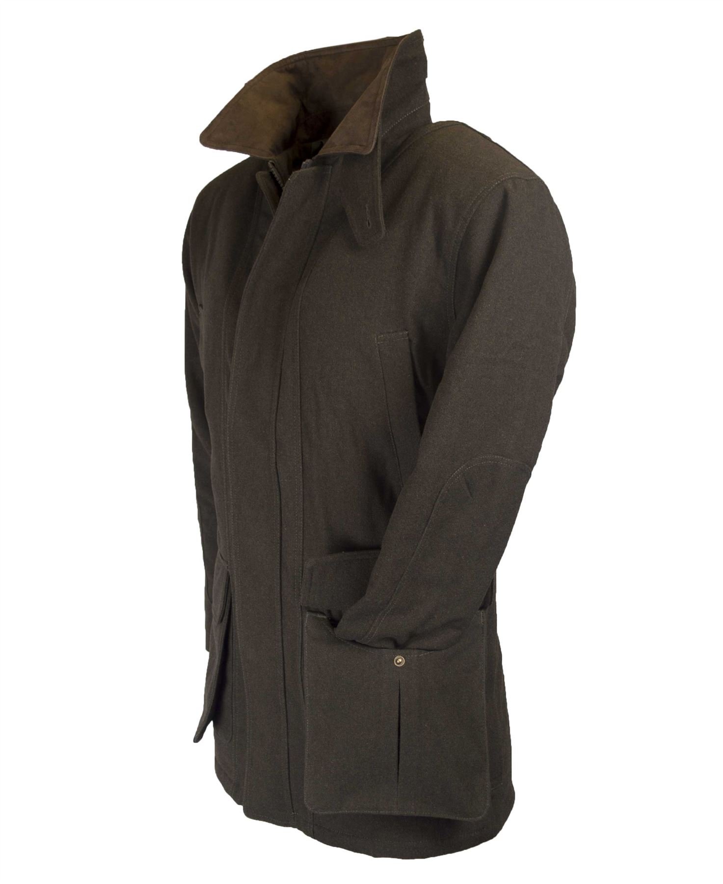 Walker & Hawkes – Giacca di lana da uomo in stile country e Derbystil per la caccia – verde oliva – taglia XS-2XL