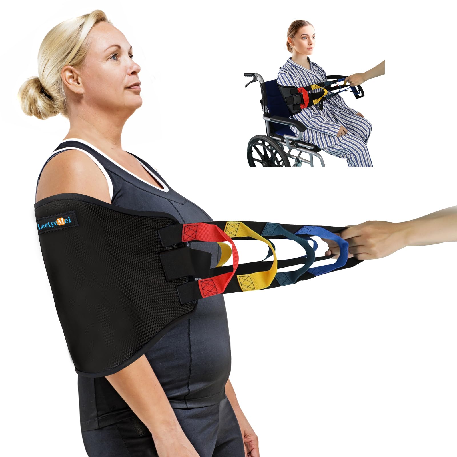 Transfer Sling, Transfer Belt Gait Belts for Seniors, Heavy Duty Patient Lift Belt with Straps, Mobility Standing and Lifting Belt for Elderly, Disabled, Injured-Safely Move from Bed and Wheelchair