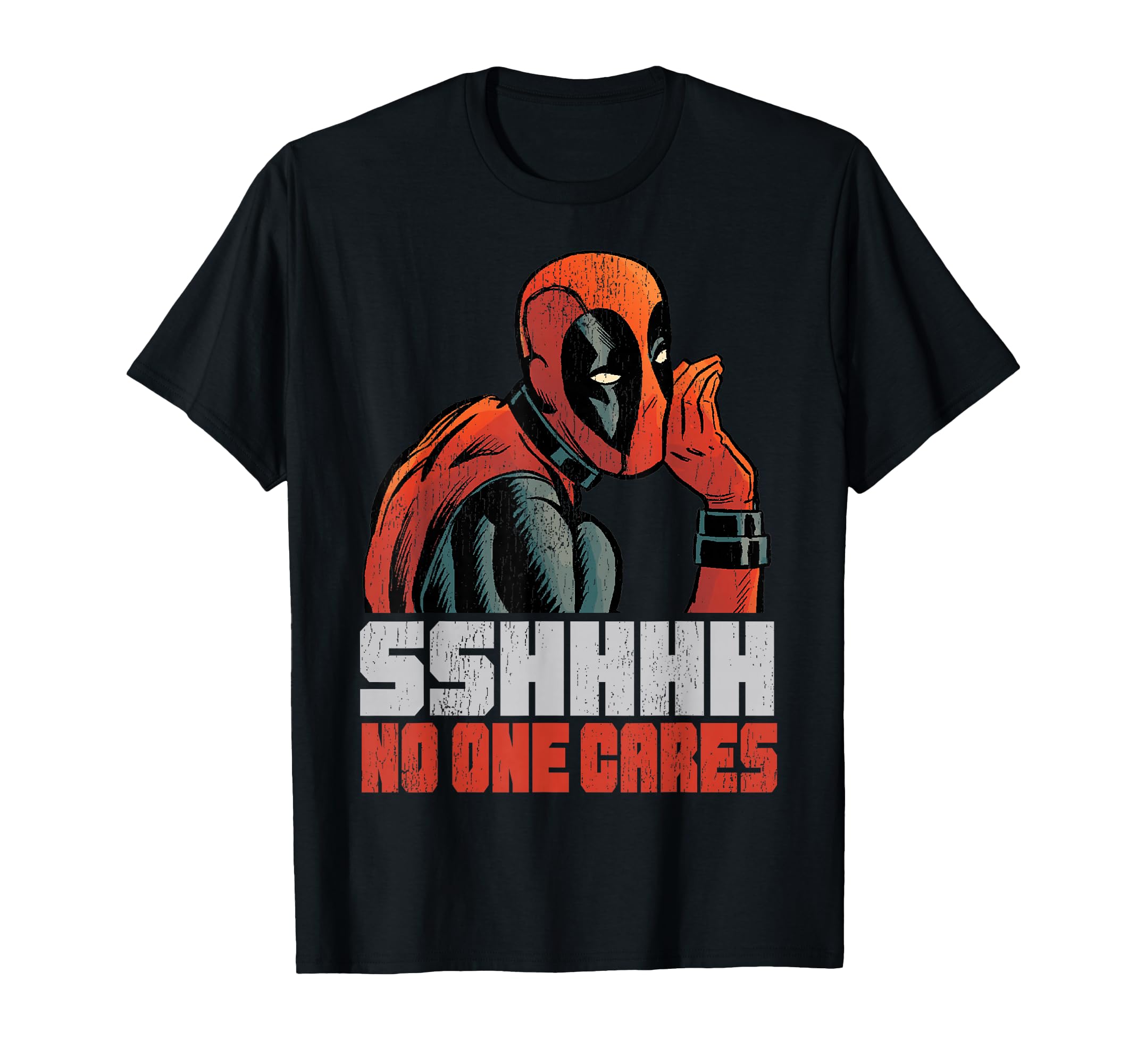 Deadpool SSHHHH No One Cares Whisper T-Shirt