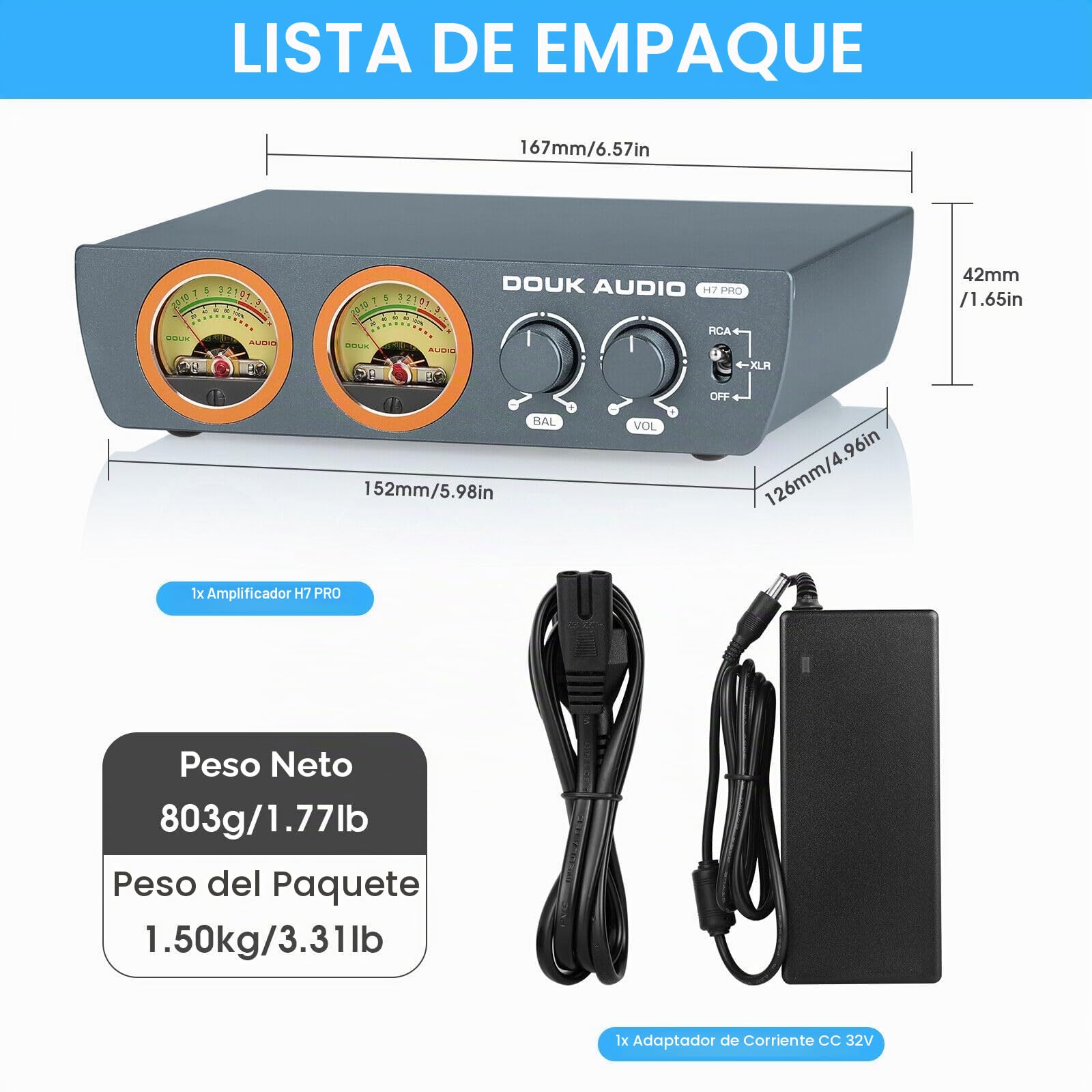 Douk Audio H7PRO TPA3255 - Amplificador de alta fidelidad digital con amplificador estéreo para casa, 300 W