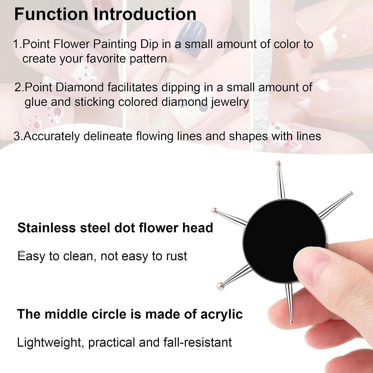 4Pcs Nail Dotting Tool Set,6-In-1 Circular Dotting Tools for Professional Nail Salon or Home Use,12Sizes Nail Design Dotting Pen,Multipurpose Manicure Pen for Pattern Tracing Stylus Dot Embossing