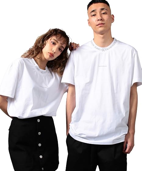 Amazon | (カルバンクライン)【Calvin Klein Jeans】 ジャカード ロゴ ショート スリーブ Tシャツ J317096 |  Tシャツ・カットソー 通販