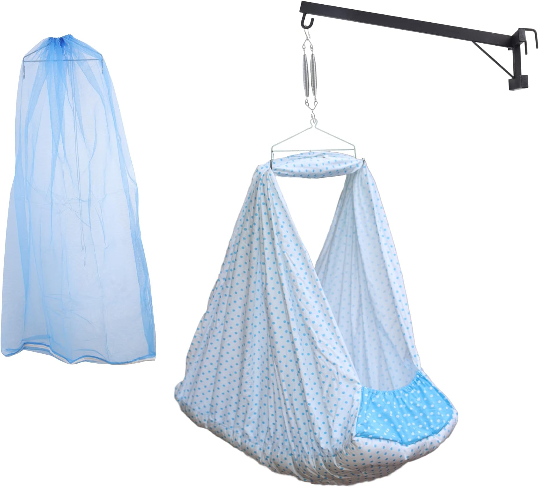 VParents Neonate Baby Swing Cradle with Mosquito Net Spring and Metal ...