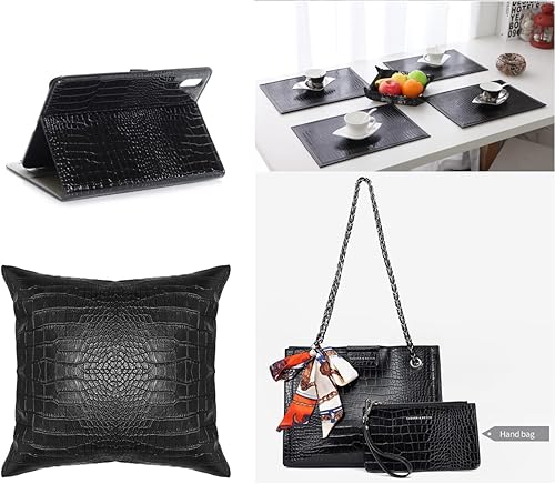 Miniatura 5 de Parche de reparación de cuero autoadhesivo para muebles, parches de piel de cocodrilo de 12 x 55 pulgadas para sofás, asientos de automóvil,