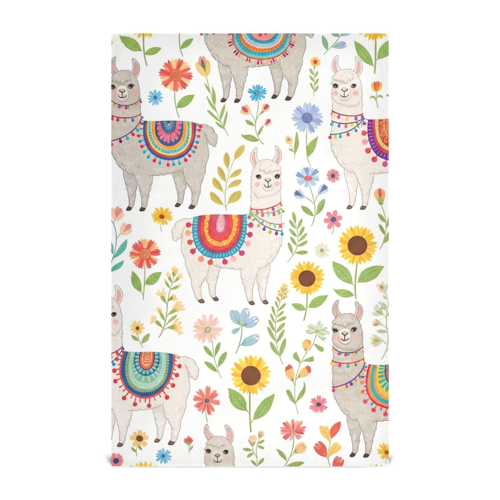 Torchons colorés lama vaisselle serviette cuisine décorative 71x45 cm