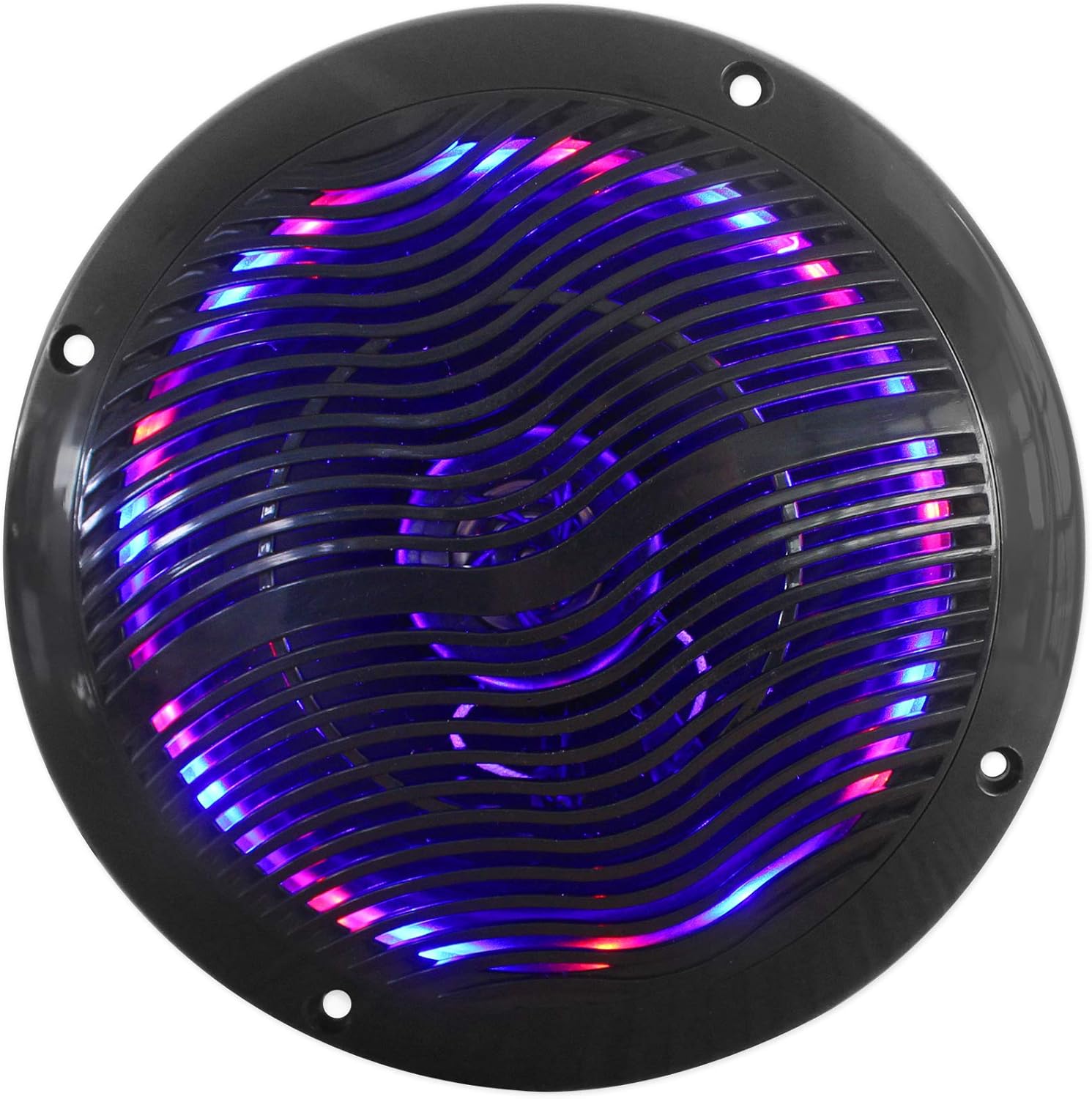 Rockville RMC65LB 6.5" 1200-Watt peak/600-Watt RMS 2-Way Marine Speaker with LED Light System, CEA Compliant, Waterproof and UV Resistant, for Boat Outdoor Audio, 4-Piece