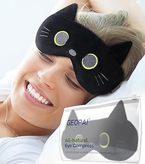 Black Microwavable Heating Pad - Warm Eye Compress, Heated Pillow Mask Therapy for Dry Eye, Sinus, Migraine Headache Pain, Blepharitis, Stye Treatment