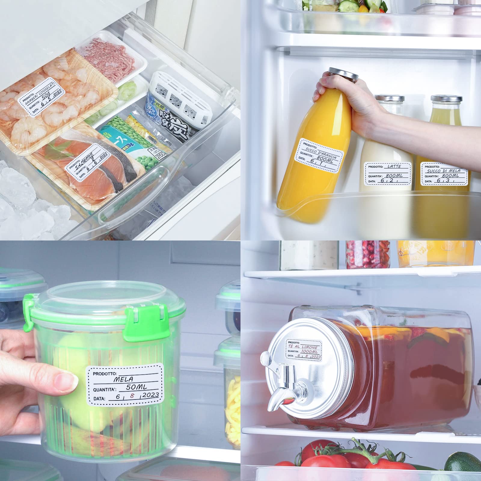 300 Etiquetas De Alimentos Disolubles, 2 X 1 Para Contenedores De