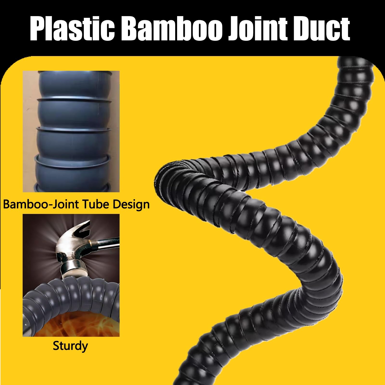 LZMZMQ Tubo ventilacion Brazo De Extracción De Humos Flexible, Manguera para Conductos De Alta Resistencia con Campana, Recolección De Polvo Y Extracción De Humos(L 2.5M/8.2ft,ID 68MM(2 2/3 in))