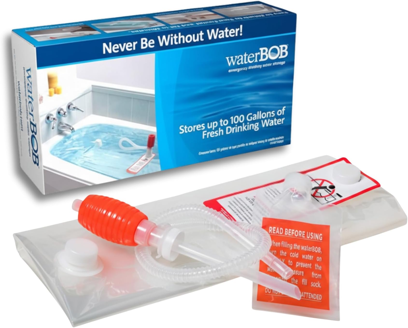 WaterBOB | Bathtub Emergency Water Storage Container, Drinking Water Storage, Hurricane Survival, BPA-Free (100 Gallon) (1)