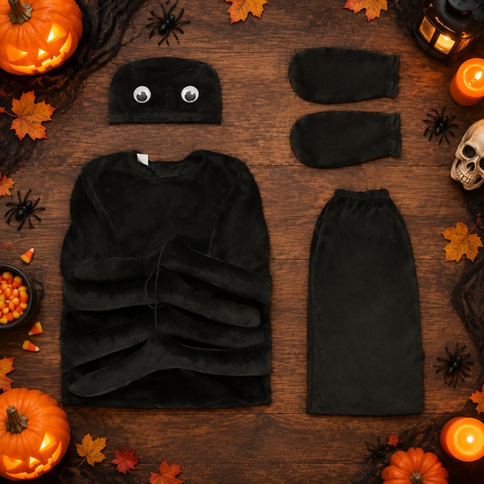 Costume da Ragno con Zampe Attaccate Co Travestimento da Ragno Spaventoso Ve di Carnevale per Bambini, Halloween, Spettacoli Teatrali