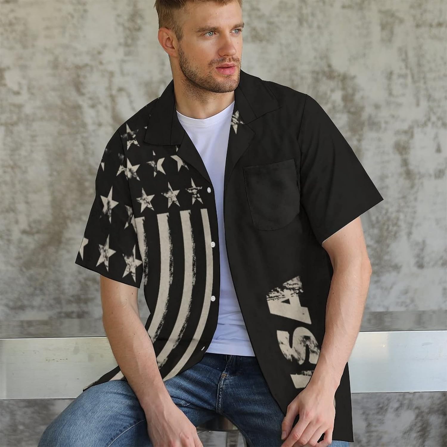 Mens Hawaiian Shirt Casual Button Down Shirts Party Shirt Short Sleeve Button Up Shirt - Image 6