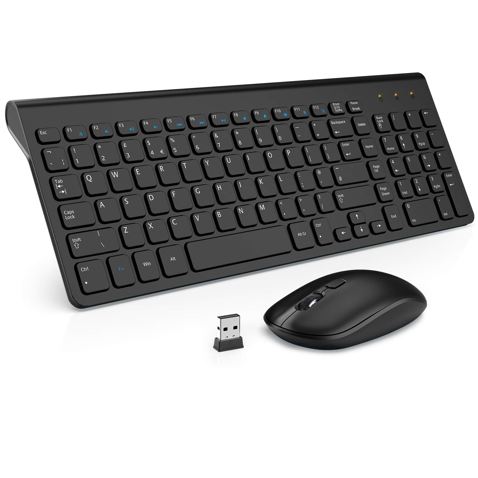 Buy Wireless Keyboard Mouse Combo, WisFox 2.4GHz Slim Full Size