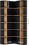 FOTOSOK 74” Grand coin de bibliothèque, 6-Tier Bibliothèque et étagères avec rangement ouvert, grandes bibliothèques Étagères de rangement en bois pour le bureau à domicile, planches épaisses pour un meilleur capacité de charge, noir/brun