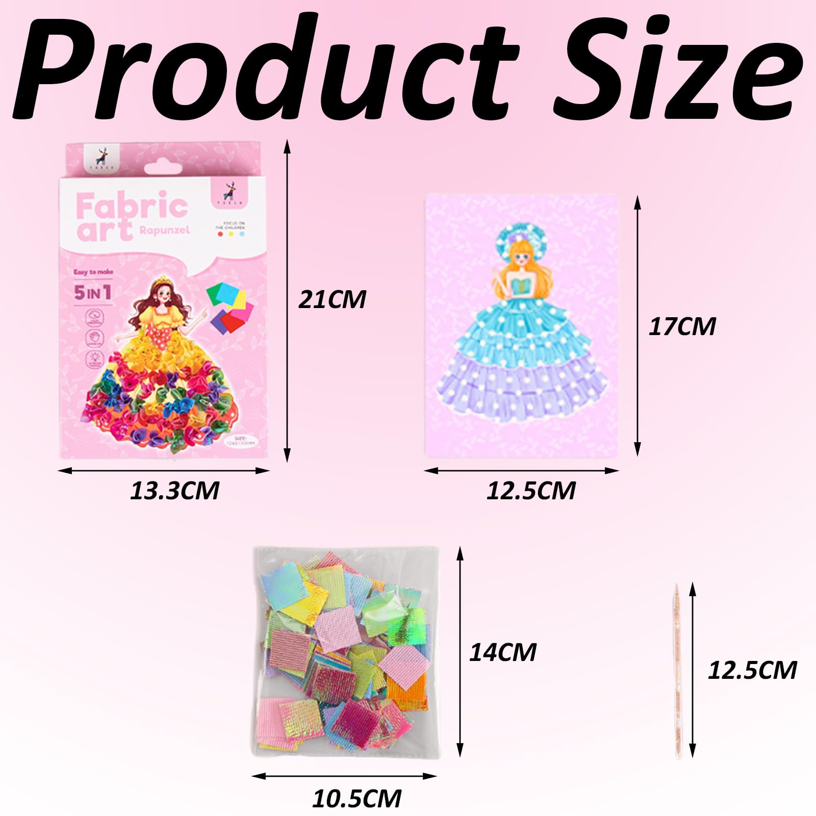 Poke Art for Girls Long Hair Princess Themed Poke in Art Set, DIY Arts and Crafts for Kids with 5 Boards - Image 2