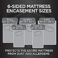 Vista 12 de Protect-A-Bed AllerZip - Funda de colchón con cremallera, a prueba de insectos y ácaros, protector de colchón de seis caras, 100% impermeable