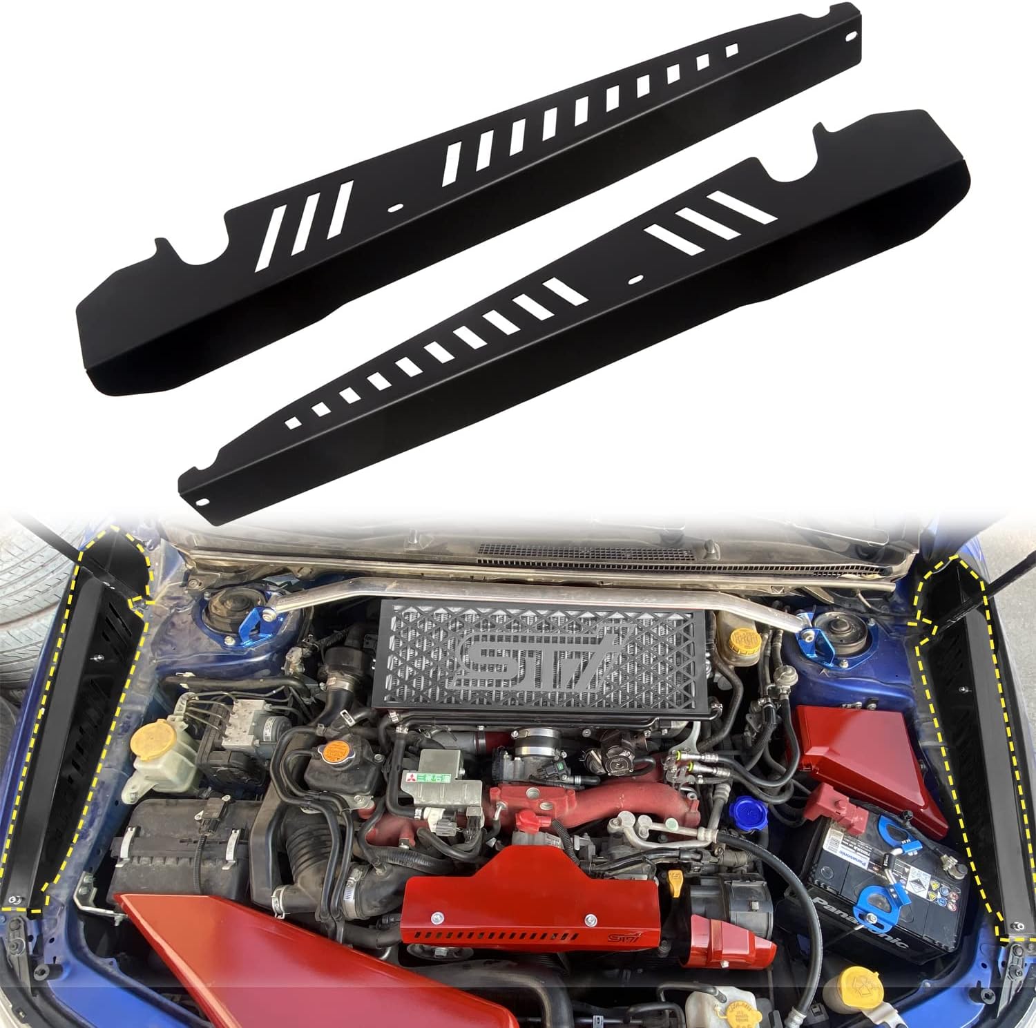 for Subaru WRX/WRX STI 2015-2020 Alloy Black Performance Fender Shrouds Panel 2pcs Car Accessories