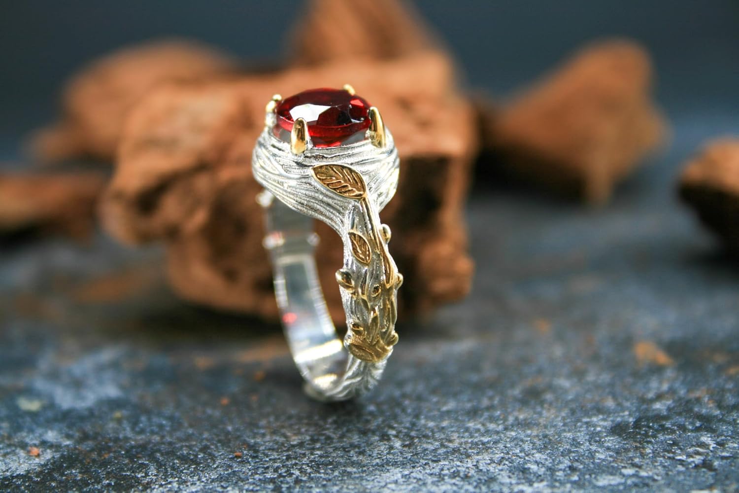Passionate Red: Red Zircon Gemstone 925 Sterling Silver Ring