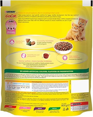 Go Cat Crunchy Tender Kitten Dry Cat Food Chicken 800g Case Of 4 Amazon Co Uk Pet Supplies