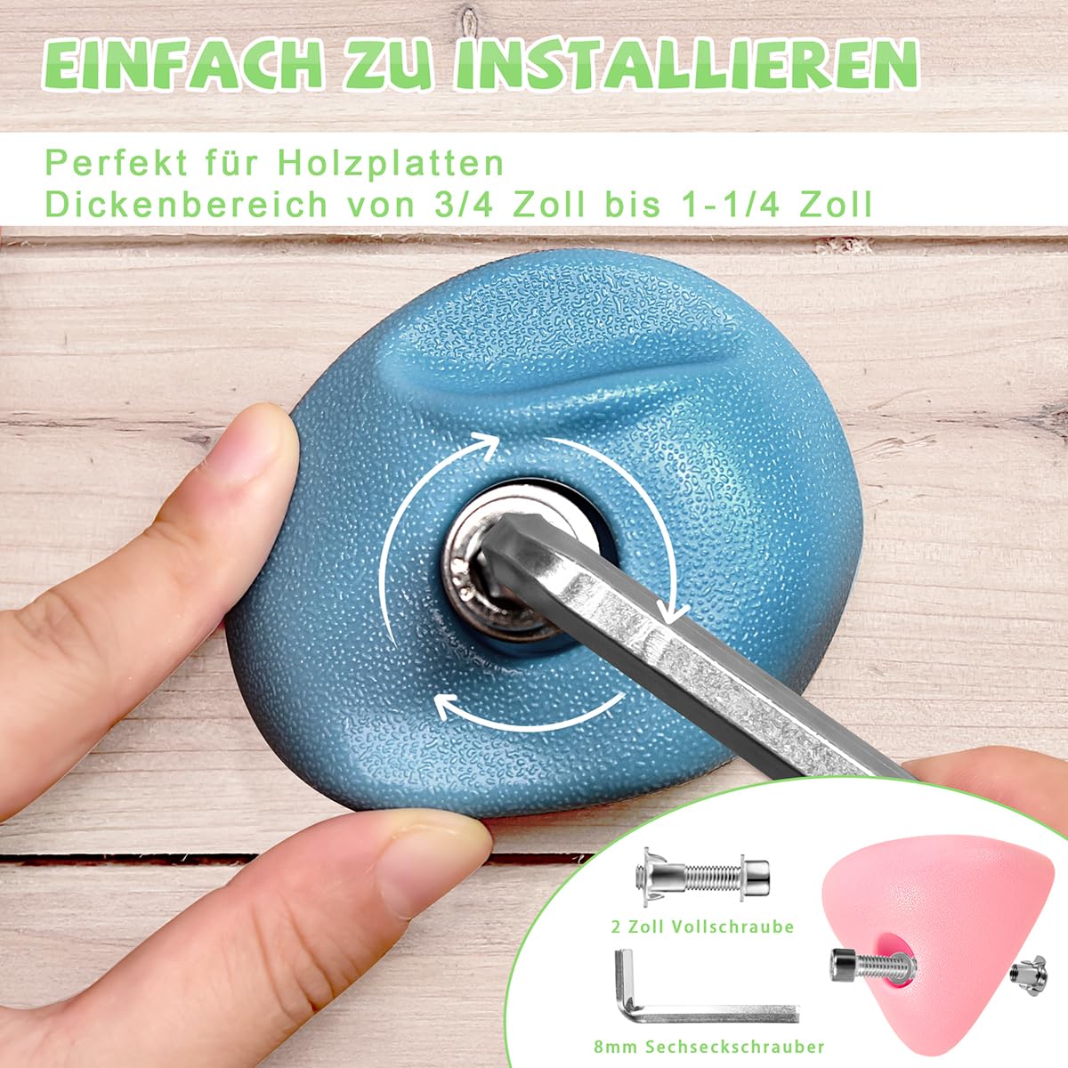 32Stück Klettergriffe Kinder Outdoor Klettersteine Kinder Outdoor Kletterwand Outdoor Kinder Kletterwand Griffe Kommt mit Befestigungsmaterial für Spielturm und Kletterwand Kinderzimmer-Makronenfarben