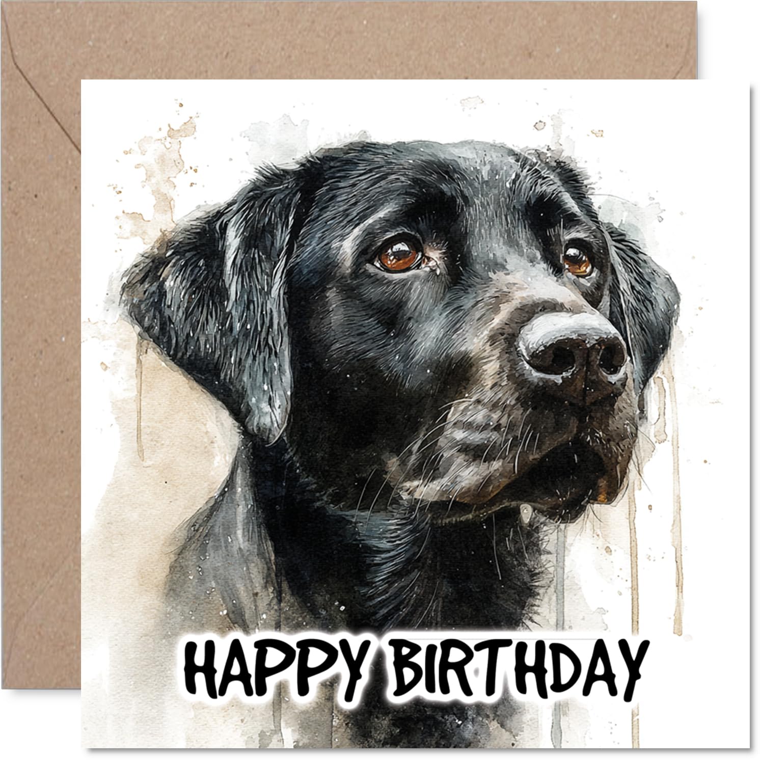 Black Labrador Retriever Birthday Card for Men Women - Dog Breeds - Happy Birthday Card for Nanny Colleague Nan Friend, 145mm Bday Greeting Cards