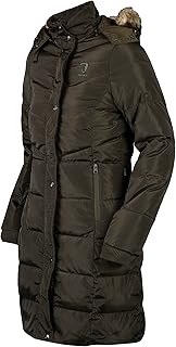 Glacier - Chaqueta de invierno para mujer con capucha desmontable y repelente al agua, Mujer, color marrón, tamaño extra-small