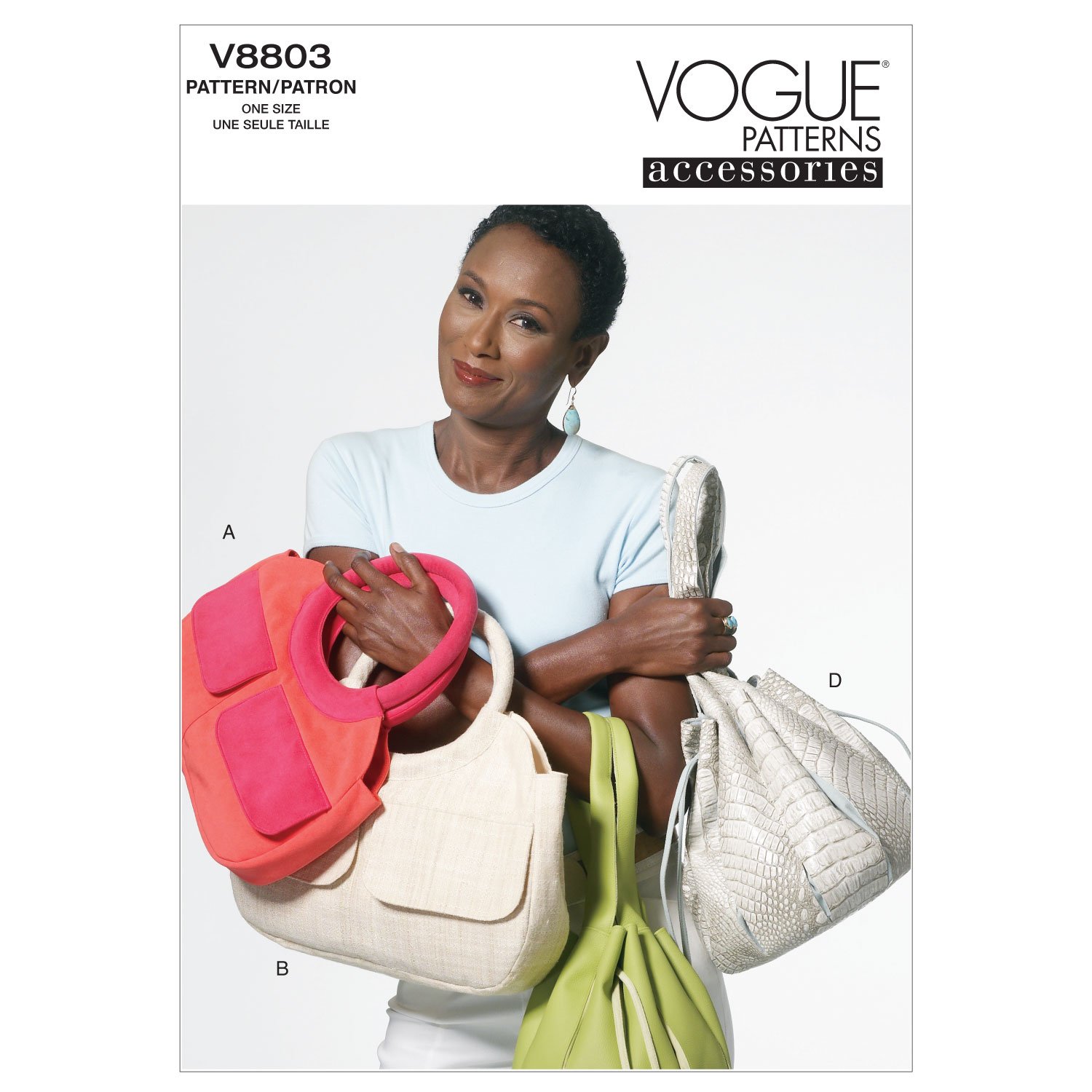 Vogue Patterns V8803 Sacs avec gabarits de découpe pour patrons de maroquinerie