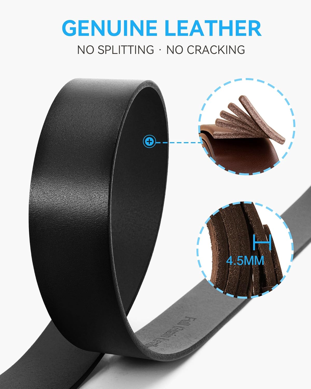 CHAOREN Ratchet Belts for Men - 1.5" Mens Belts Genuine Leather for Causual Jeans - Versatile Fit, Customizable Style - Image 2