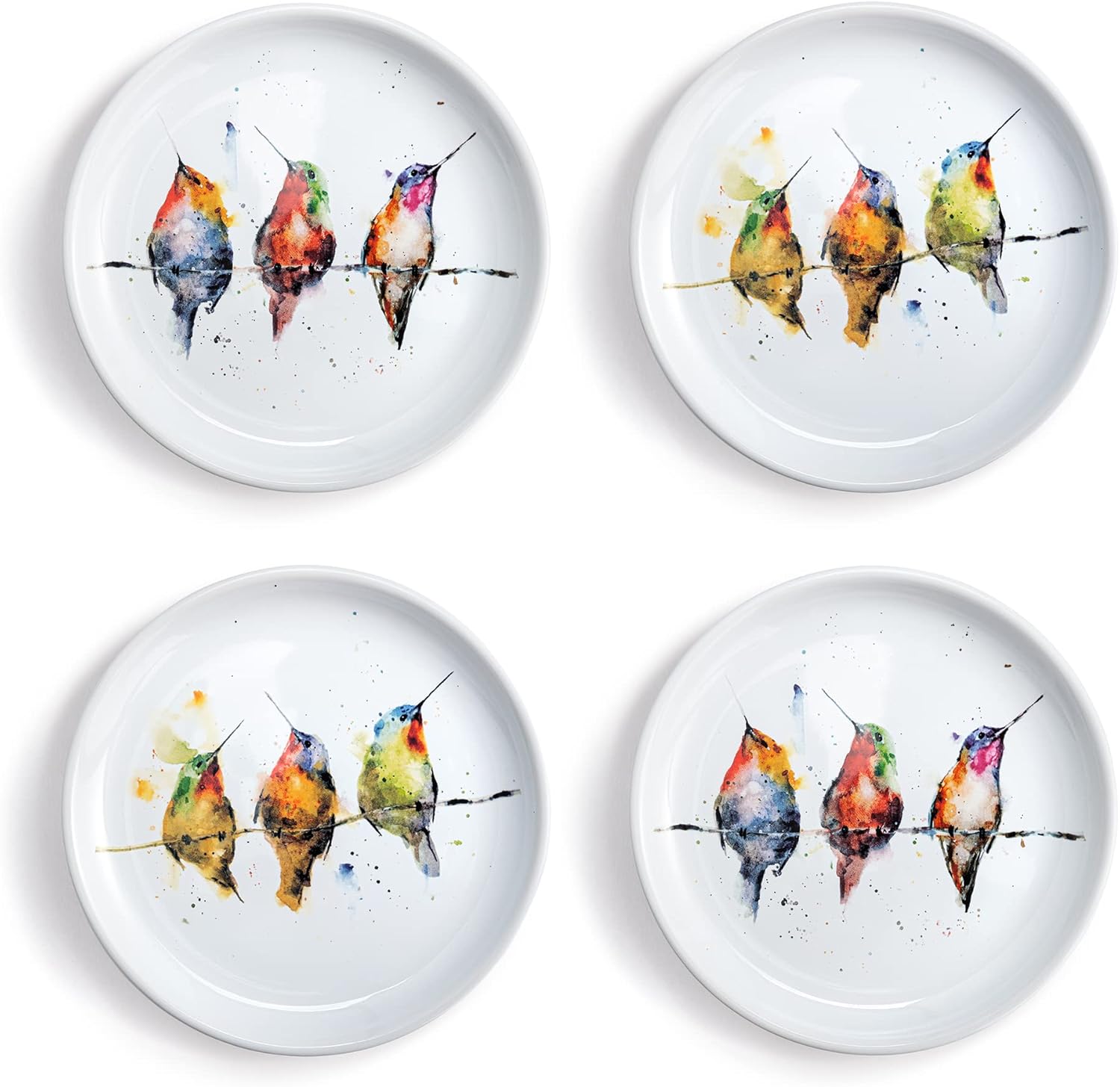 Amazon.com: DEMDACO Watercolor Hummingbirds on Wire 6.5 inch Stoneware ...