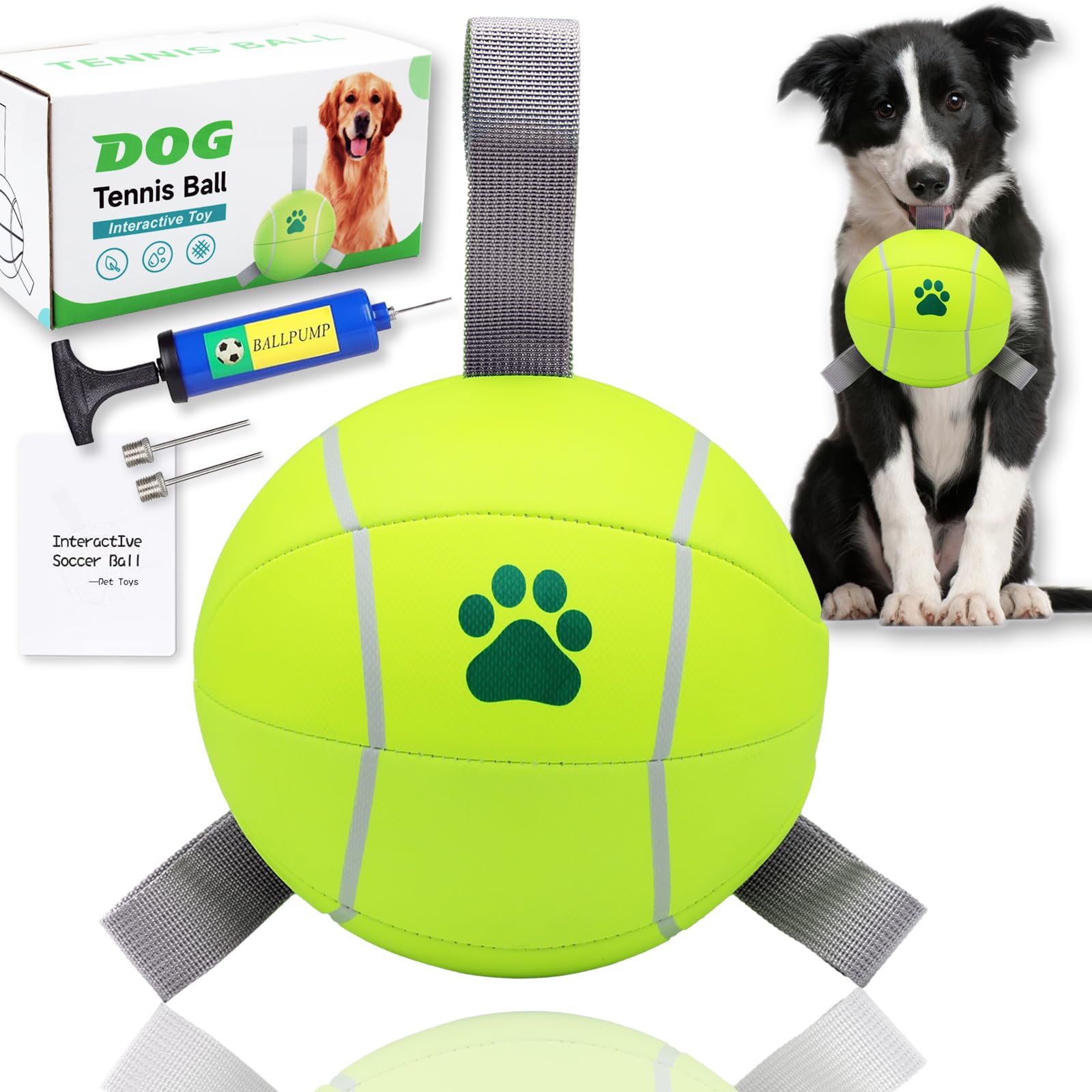 Magicorange 6 inch Dog Ball 1 Pack Dog Tennis Balls Interactive Pet Ball for Tug of War Water