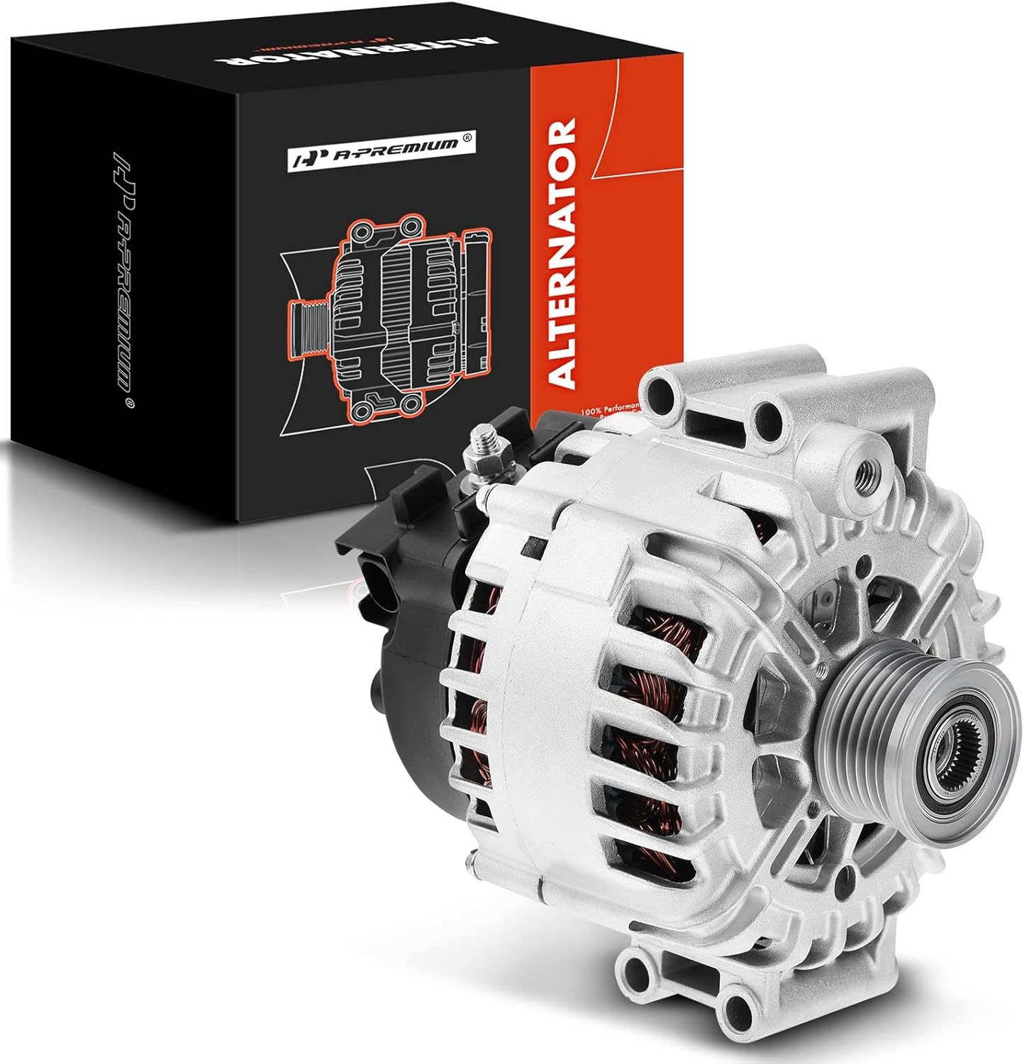 A-Premium Alternator Compatible with BMW 323i 06 L6 2.5L, 325i 325xi 330i 2006 L6 3.0L, 525i 530i 525xi 530xi 06-07 L6 3.0L, 12V 170A 6-Groove Pulley Clockwise, Replace# 12314487081, 12317521178
