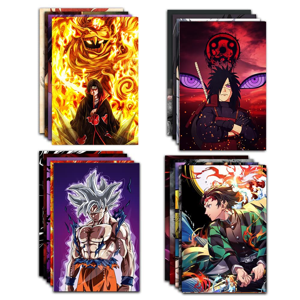 KARTMEN Paper Set Of 20 Mix Anime Wall Poster For Room| Size_11.9X8.3 Inch A4 Size | 300 Gsm (Glue Dots Included)-image-1