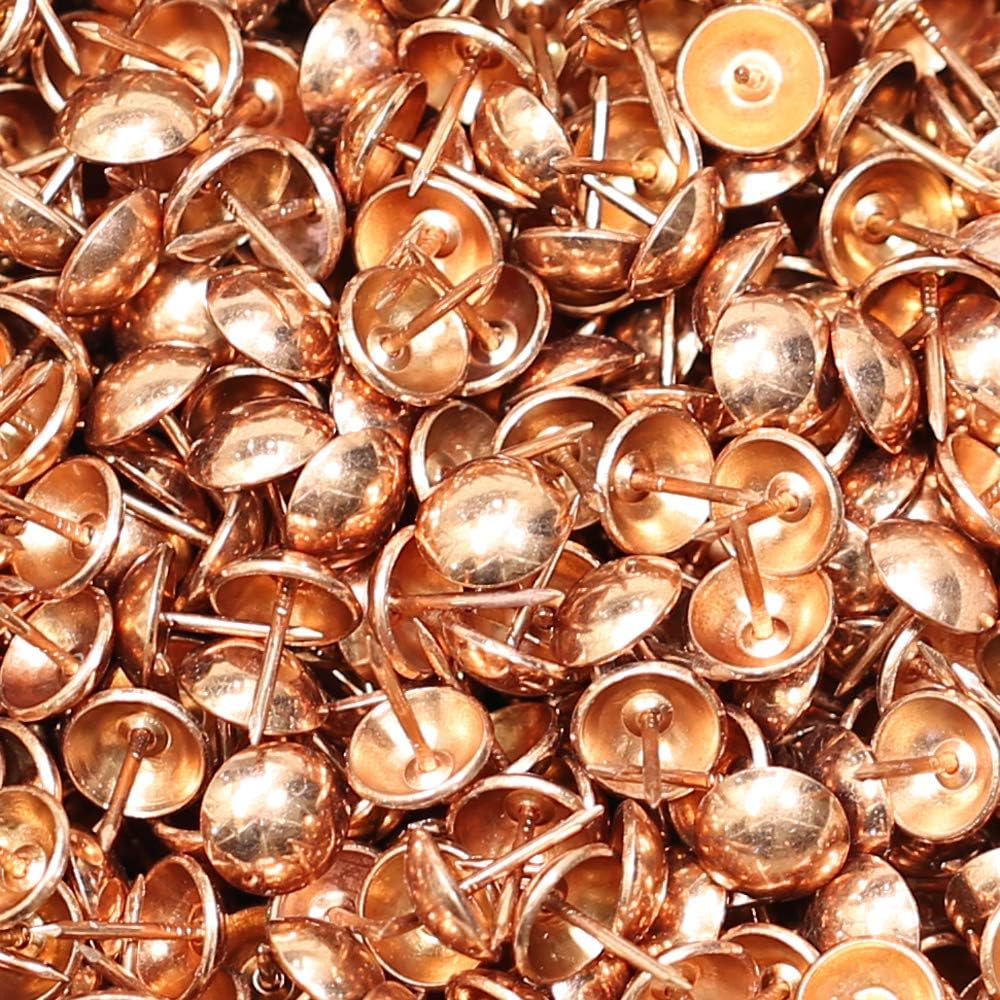 UFFY - 1,000PCS - 7/16" x 1/2" Decorative Tack Nails Orange Copper Finish