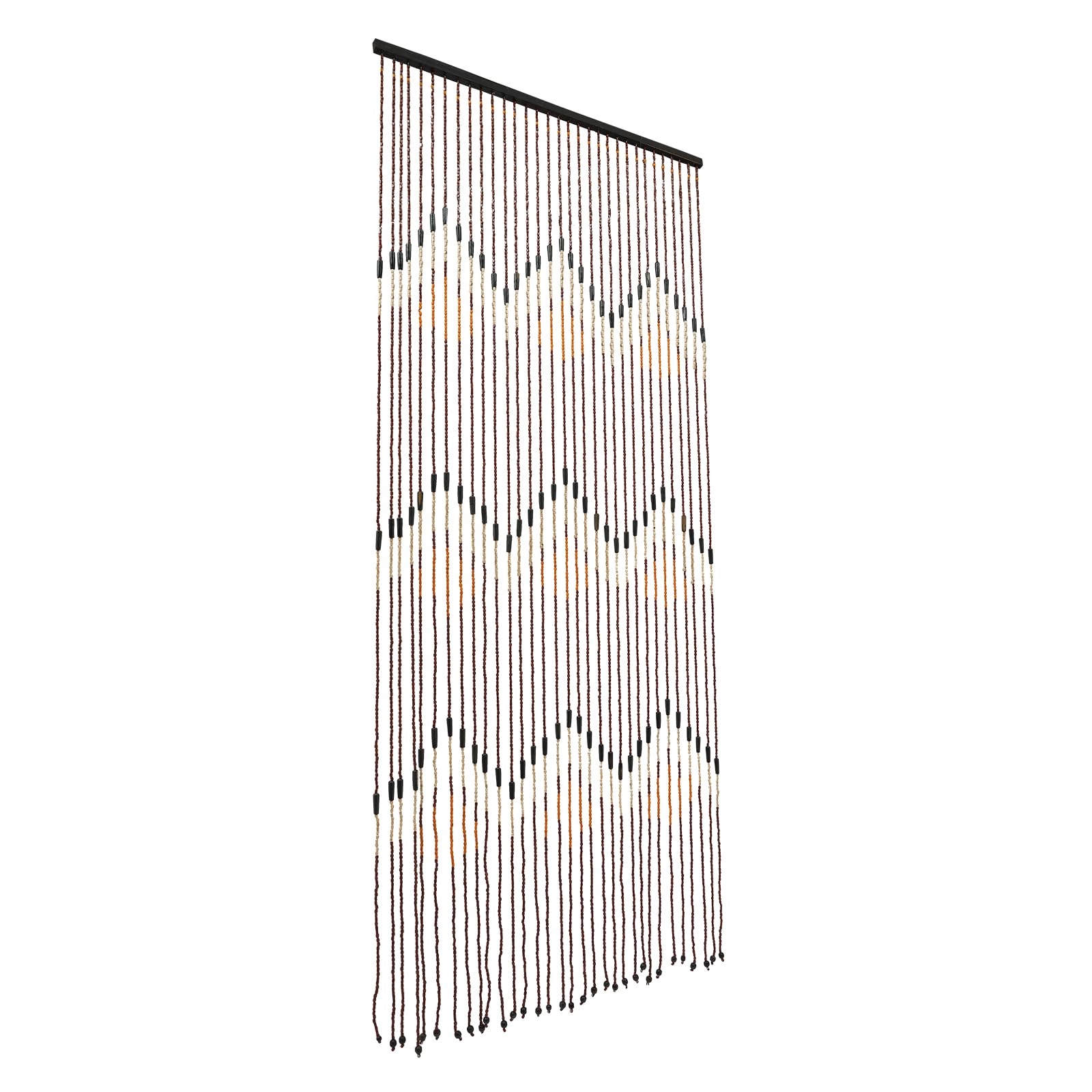 Rideau à perles pour portes en bois de bambou - Rideau en perles de bambou et perles en bois - 90 x 195 cm