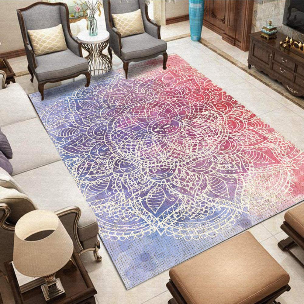 Tapis antidérapant pour le salon grand tapis du canapé 200x300 blanc bleu rouge