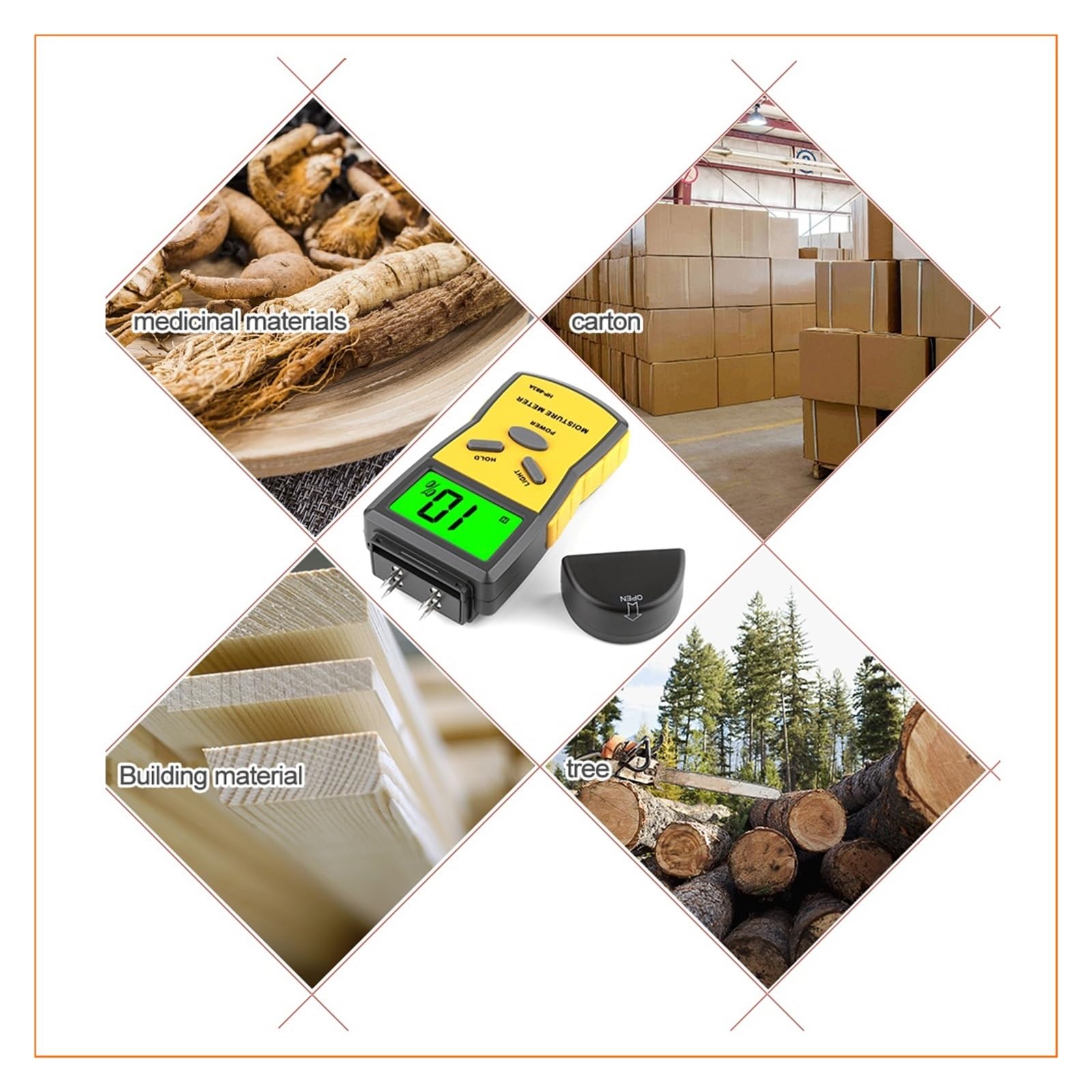Misuratore Di Umidità Del Legno Digitale Rilevatore Legname Dispositivo Misurazione 'umidità Igrometro Semplice da usare
