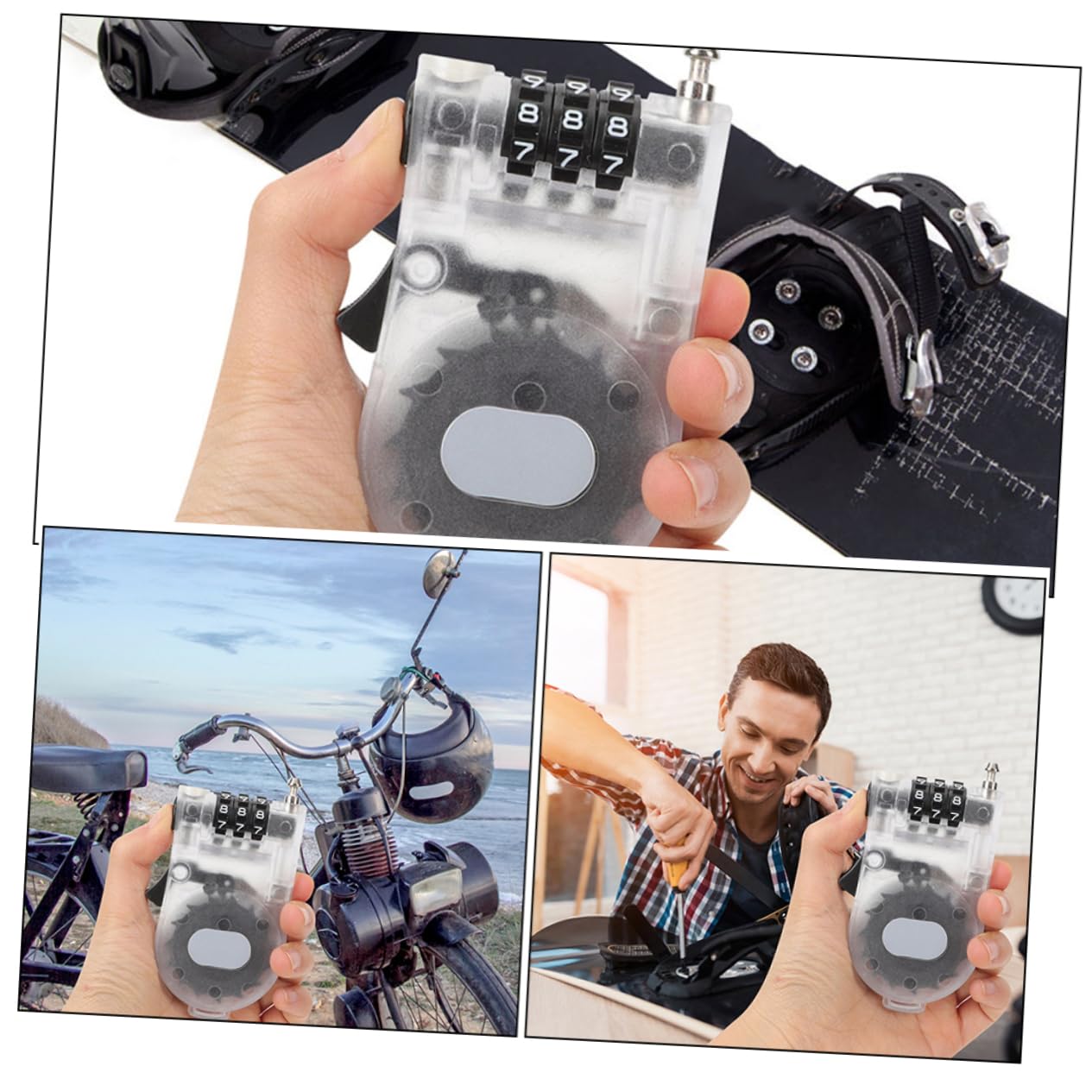 Milisten 3 Ensembles Serrure Antivol Clé Snowboard Chaussure De Ski Bike Lock Locks Serrure Rétractable Antivols De Sécurité Vtt Verrouillage Serrures De Scooter Métal 3 Pièces * 3