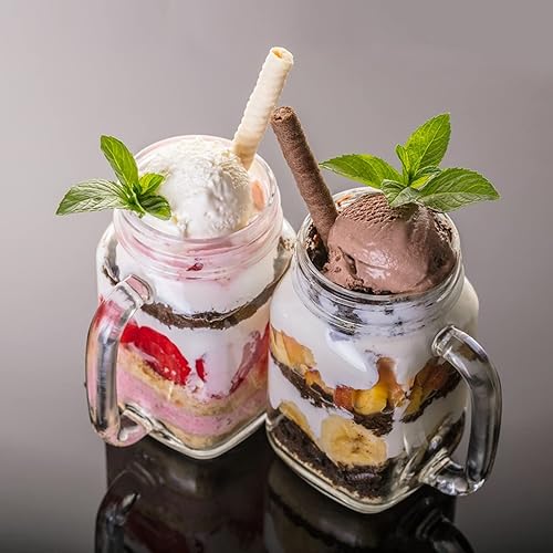 Miniatura 7 de Keketin Tarros de vidrio de 16 onzas con tapas, paquete de 9 tarros reutilizables con asa, tarro de avena de vidrio de 16.2 fl oz, tazas de cerveza