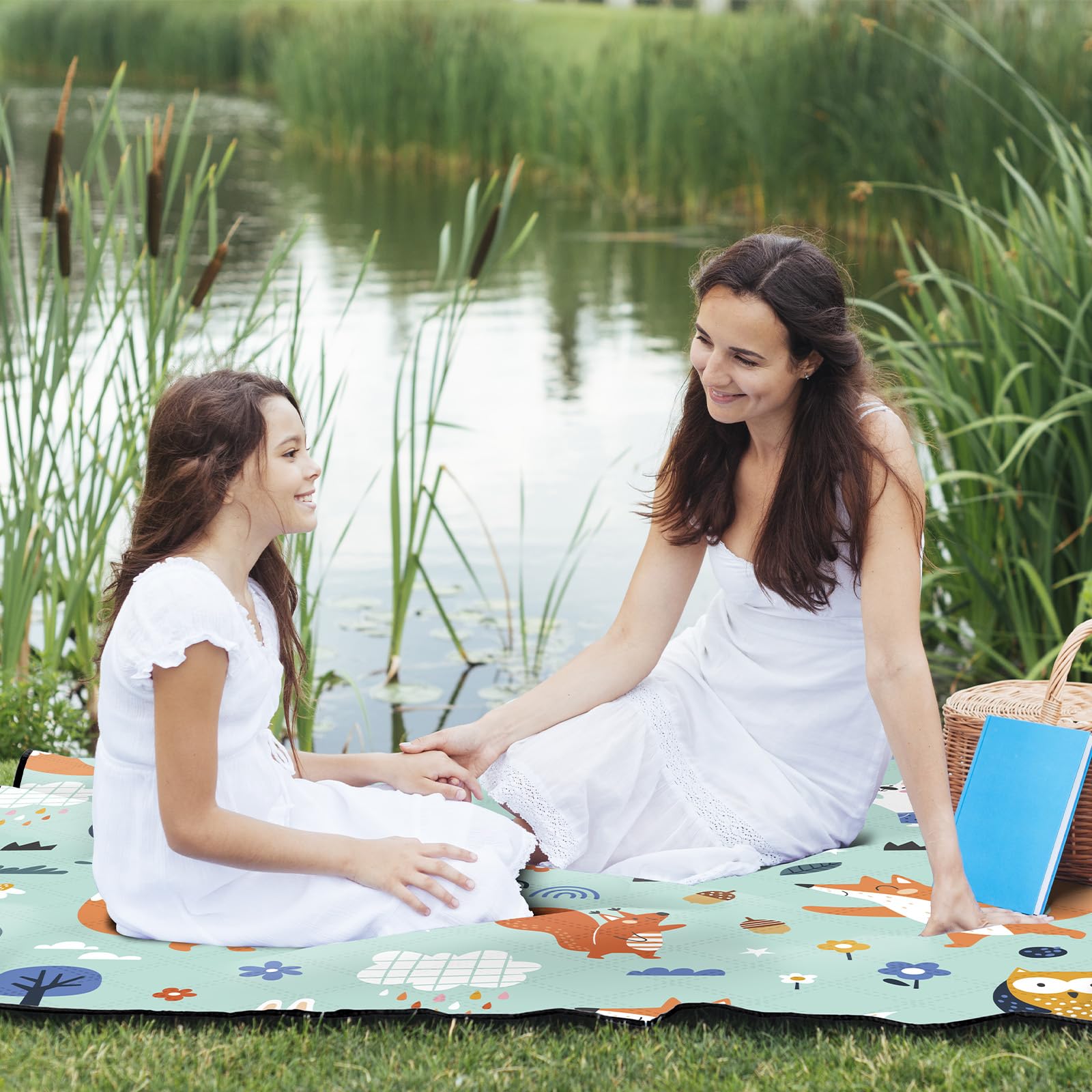 GLOSKIN Coperta da Picnic, Stuoia Campeggio 200 × 200 cm,Coperta Pic Nic Impermeabile Portatile, Adatto per Picnic, Spiaggia, Parco, Coperta da Campeggio da Viaggio