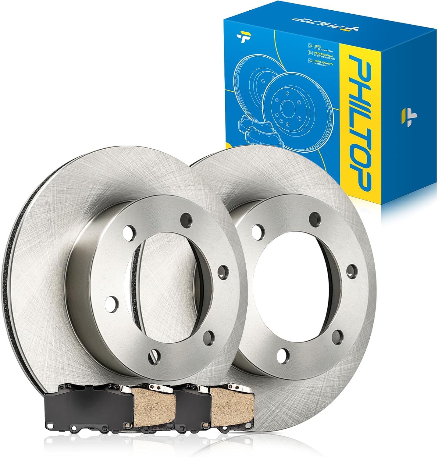 R1 Concepts Front Rear Brakes And Rotors Kit |Front Rear Brake Pads| Brake Rotors And Pads| Ceramic Brake Pads And Rotors |Hardware Kit WDWH2-72004 - View #6