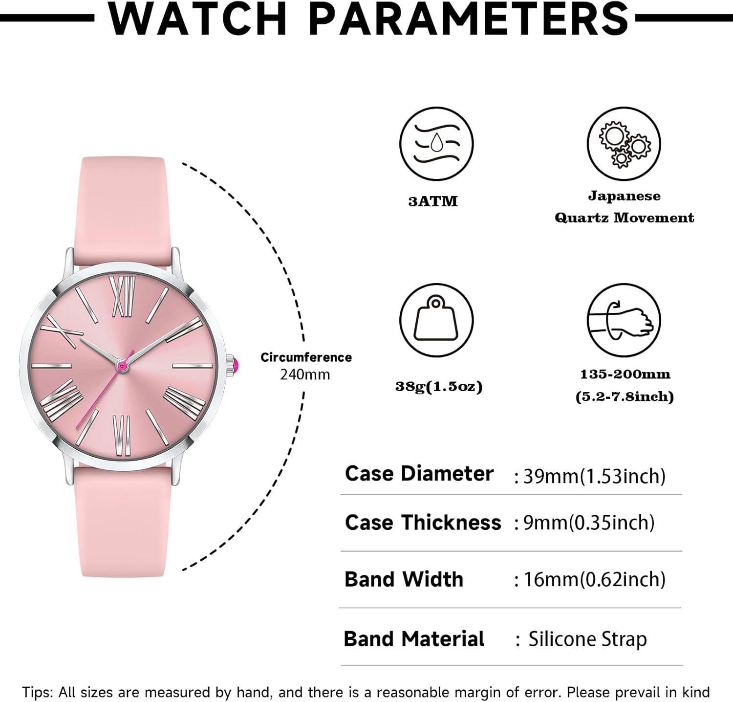 Bisley Women Watch Silicone Strap Easy to Read Waterproof Watch