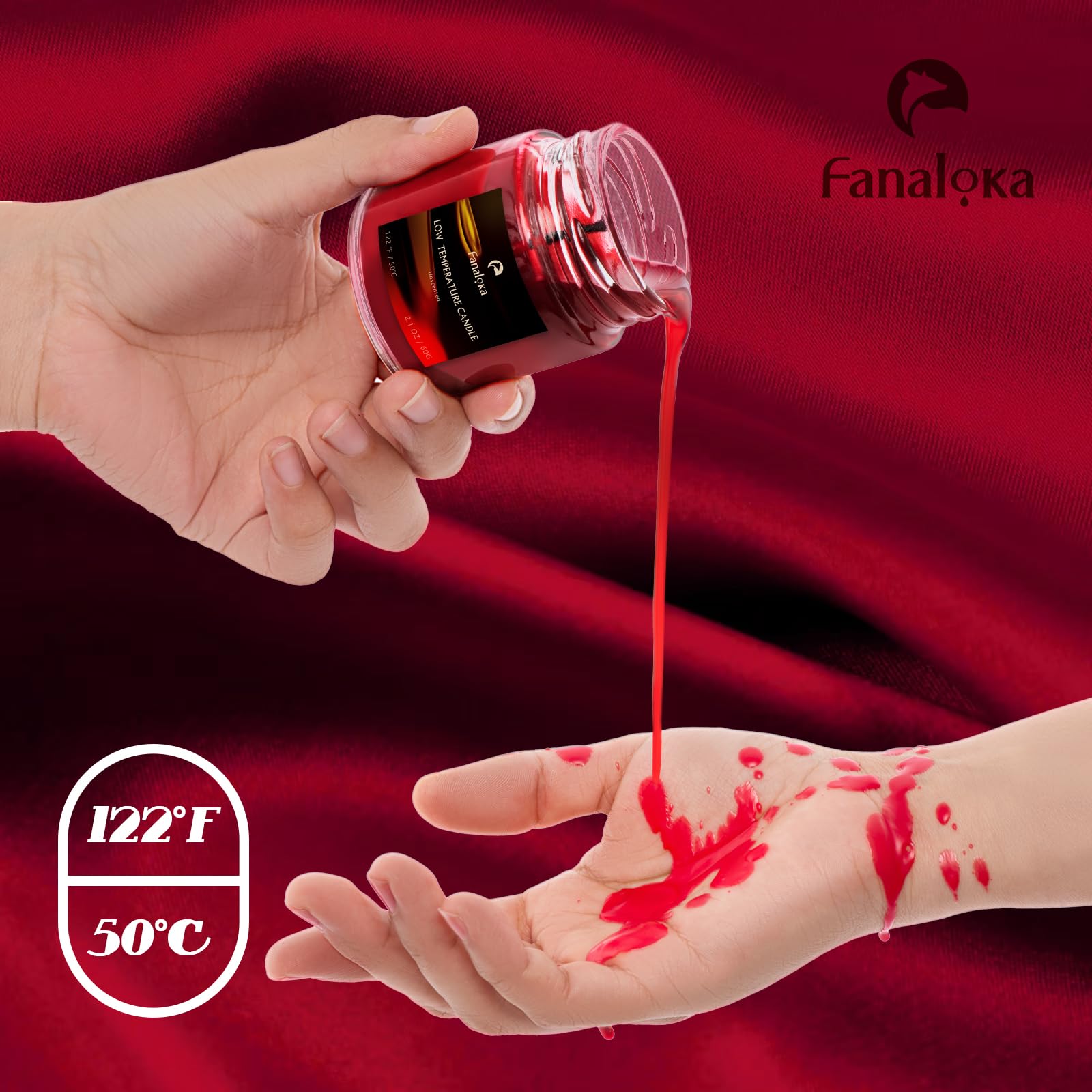 Wax Play - Set di candele a bassa temperatura, sicure per il corpo, senza profumo, nere e rosse (confezione da 60 g, 2 pezzi)