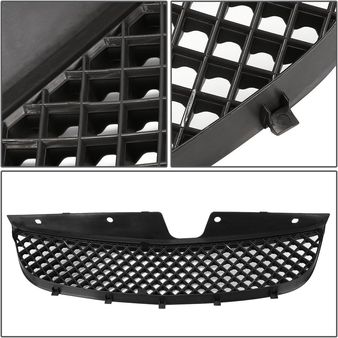 DNA MOTORING GRF-011-BK Diamond Mesh Front Bumper Grille Guard Compatible with 97-99 Chevy Malibu