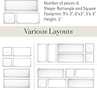 Vista 5 de Organizadores de plástico transparente para maquillaje, conjunto de 6