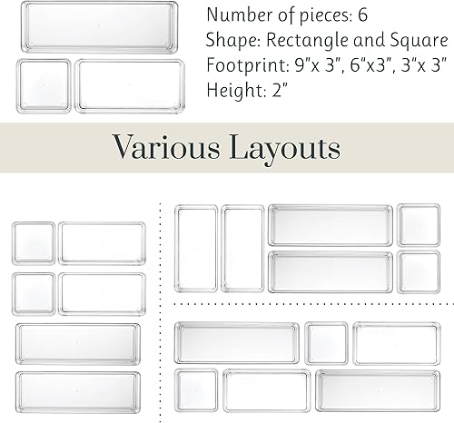 Miniatura 5 de Organizadores de plástico transparente para maquillaje, conjunto de 6