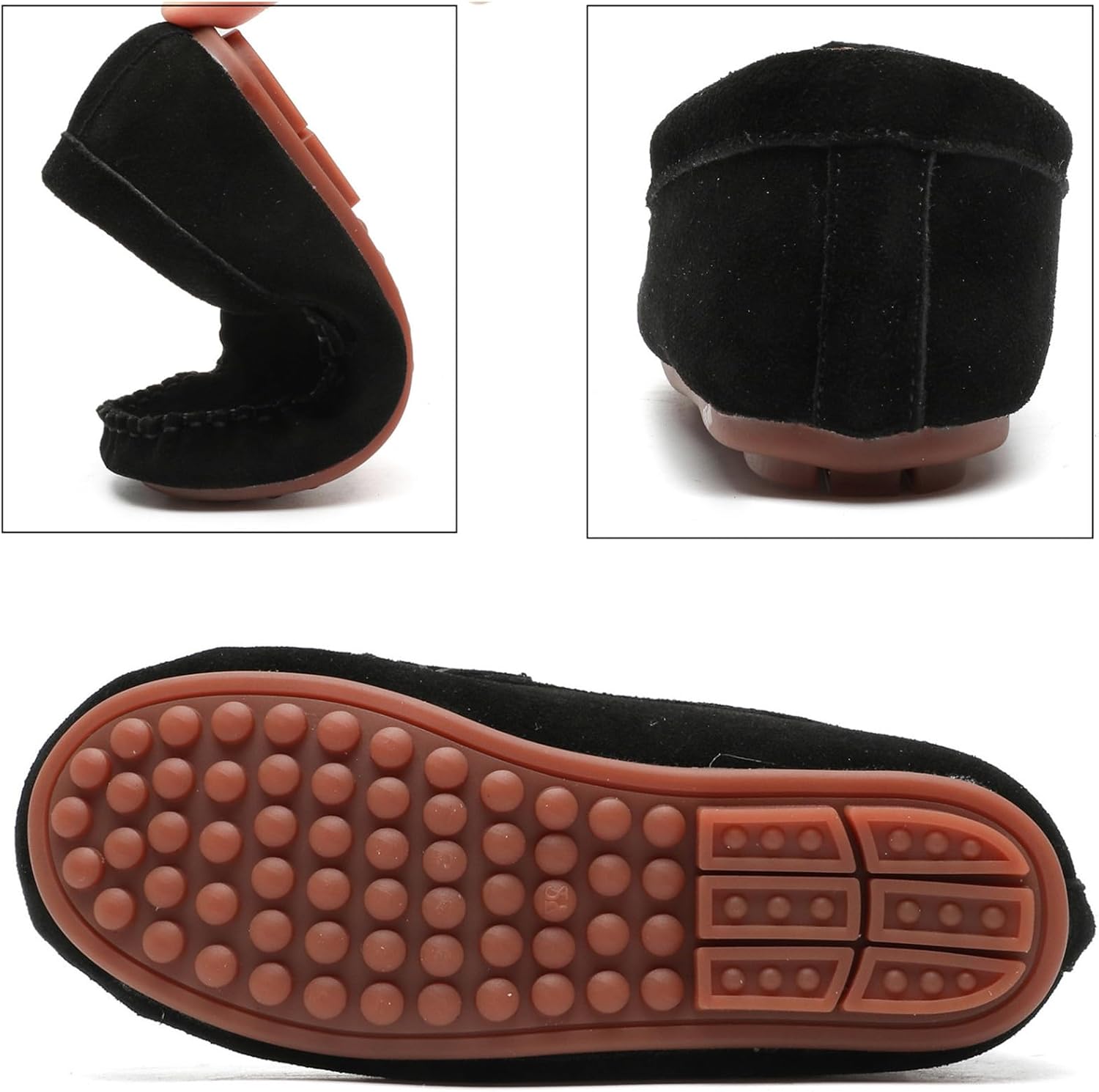 DADAWEN Toddler Little Kid Boys Girls Soft Suede Leather Slip On Flat Boat Dress Shoes Wedding Church Oxford Shoes Loafers - Image 3