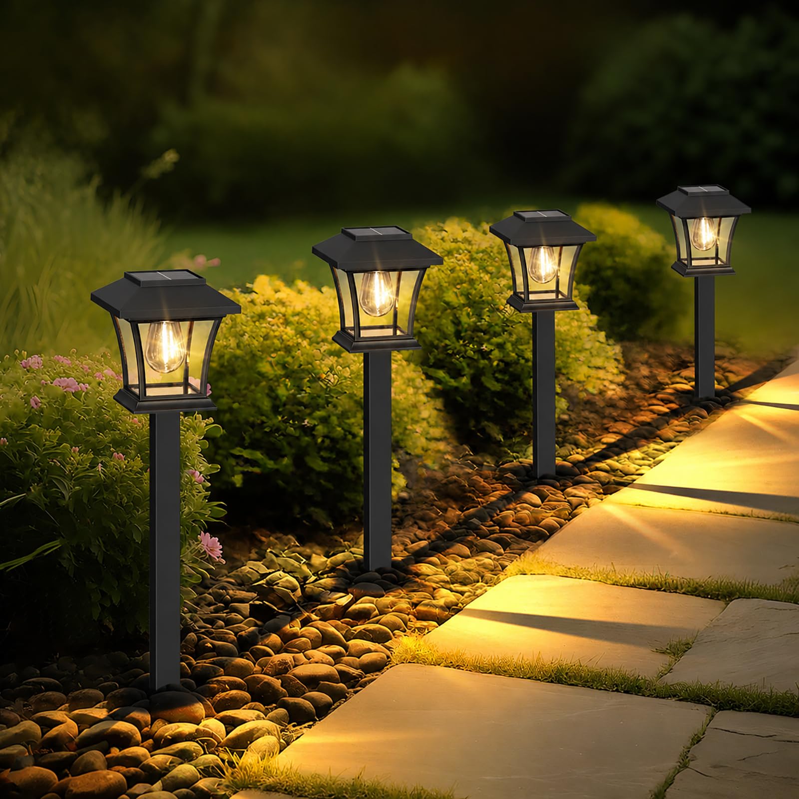 Photo 1 of Sparkblaze 16 Pack Solar Pathway Lights Outdoor, Warm White