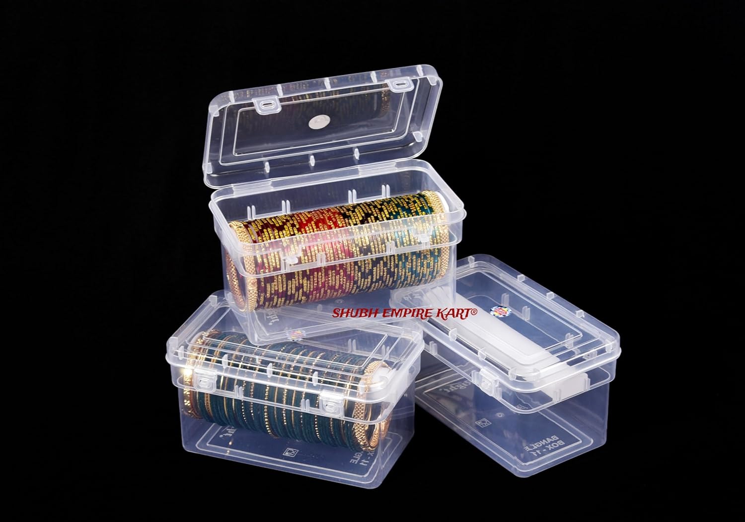 plastic Bangle box For Women,Jewellery box For Travelling,Poratble Chudi Organizer For Travel,Transparent One Rod Bangle Organiser (Small 1 rod Bangle Box, 3, count)