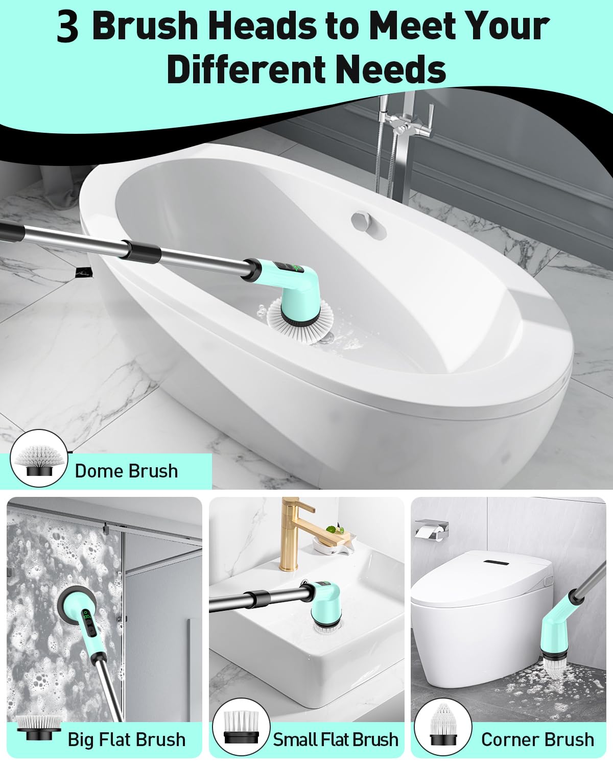 Electric Shower Scrubber - Powerful Cleaning! -4 Electric Shower Scrubber - Powerful Cleaning! -4