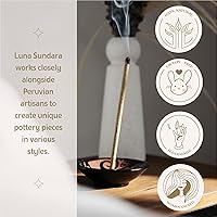 Vista 4 de Luna Sundara Exquisito soporte de incienso hecho a mano: ideal para varillas de incienso y quemadores hechos a mano en chulucanas, Perú por Rojo